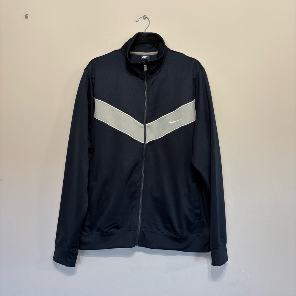 Nike size XL Men's Navy Blue Gray Full Zip‎